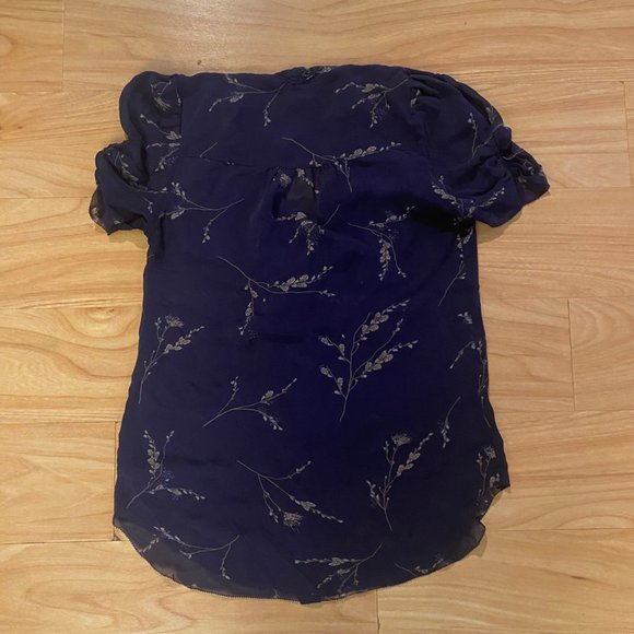 BABATON Women's Silk Short Sleeve Floral Blouse Shirt XXXS - Picture 3 of 5